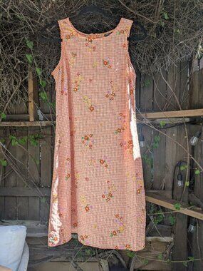 No Boundaries Floral Gingham '90s Y2K Dress